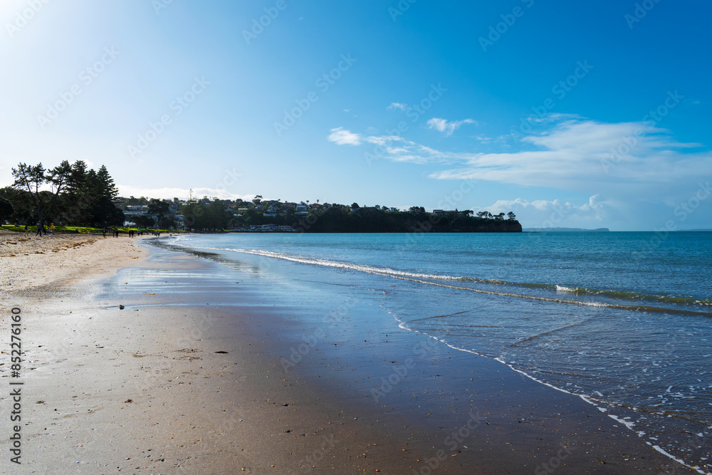 Landscape Scenery Brownsbay Beach and Park, Auckland, New Zealand; Picnic Place for Family