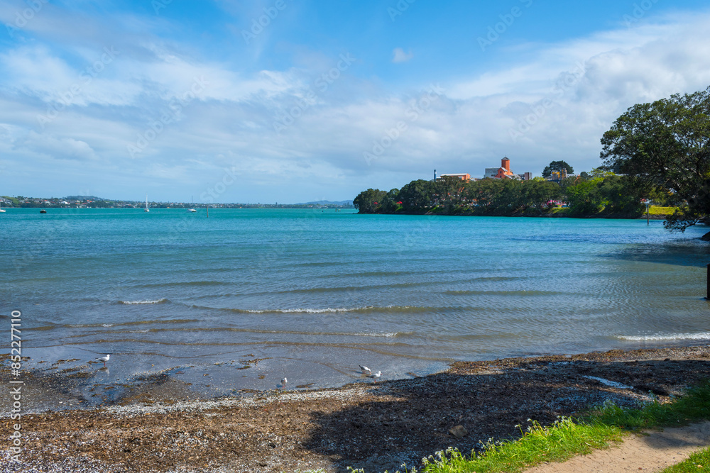 View from Chelsea Bay Beach, Auckland New Zealand