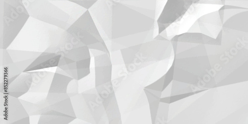 Abstract white crumpled paper texture background, White empty leaf of crumpled paper. Vector illustration.