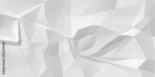 Abstract white crumpled paper texture background, White empty leaf of crumpled paper. Vector illustration.