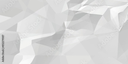 Abstract white crumpled paper texture background, White empty leaf of crumpled paper. Vector illustration.