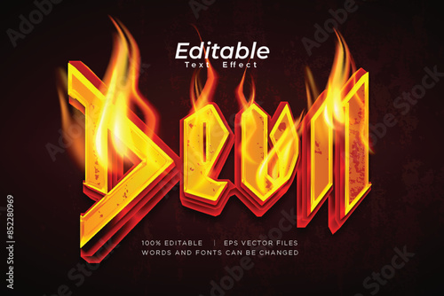 devil with hot fire Editable Text Effect