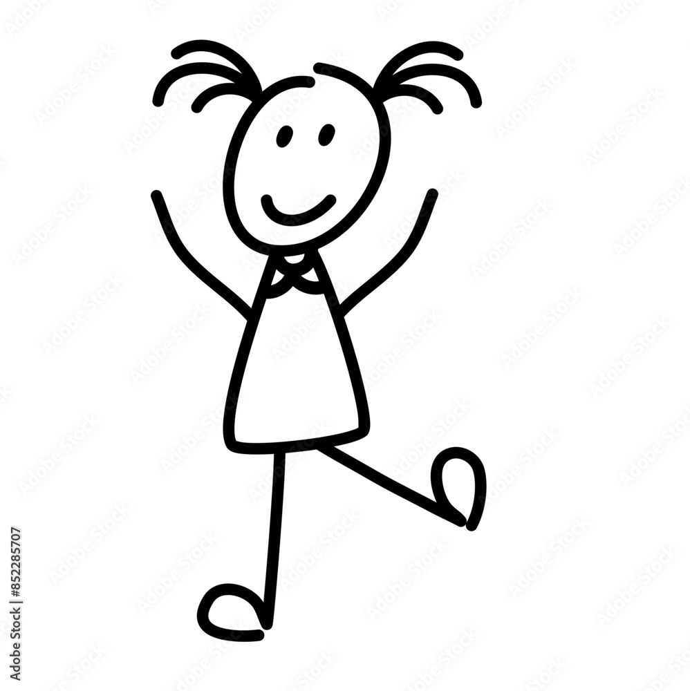 Stick woman in variouse poses and expression hand drawn Stick woman in variouse poses and expression hand drawn