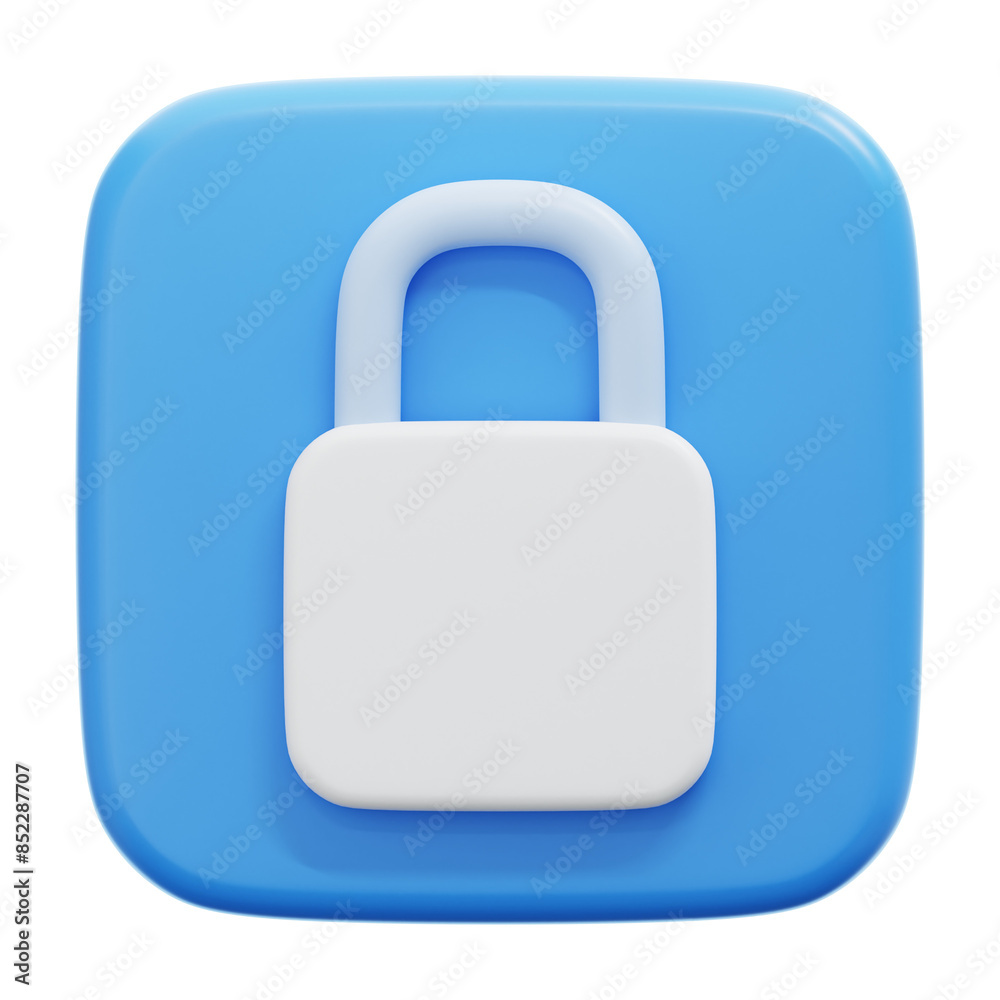 LOCK 3D ICON ILLUSTRATION LOCK 3D ICON ILLUSTRATION