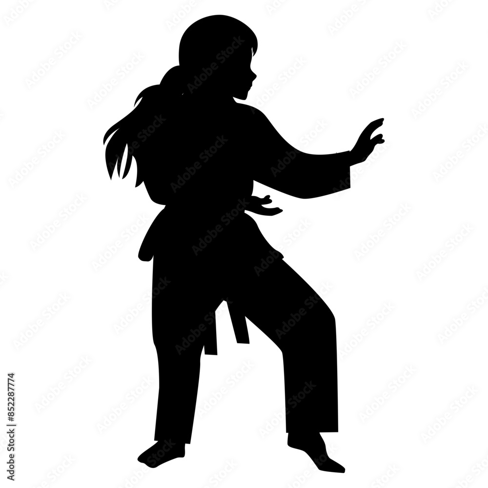 Girl Martial Art Silhouette Girl Martial Art Silhouette