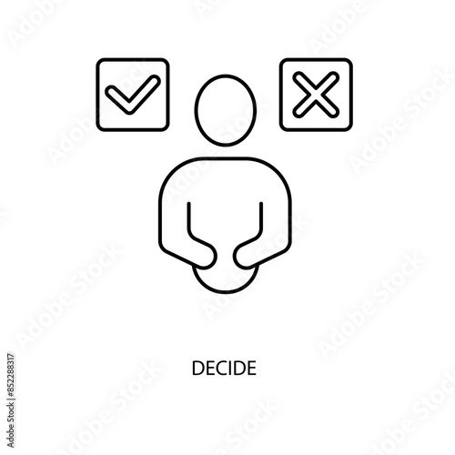 decide concept line icon. Simple element illustration. decide concept outline symbol design.
