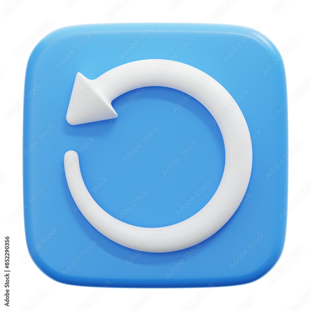 ROTATE LEFT 3D ICON ILLUSTRATION ROTATE LEFT 3D ICON ILLUSTRATION