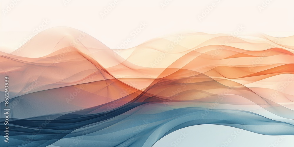 Fototapeta premium Abstract Wavy Landscape in Warm Tones