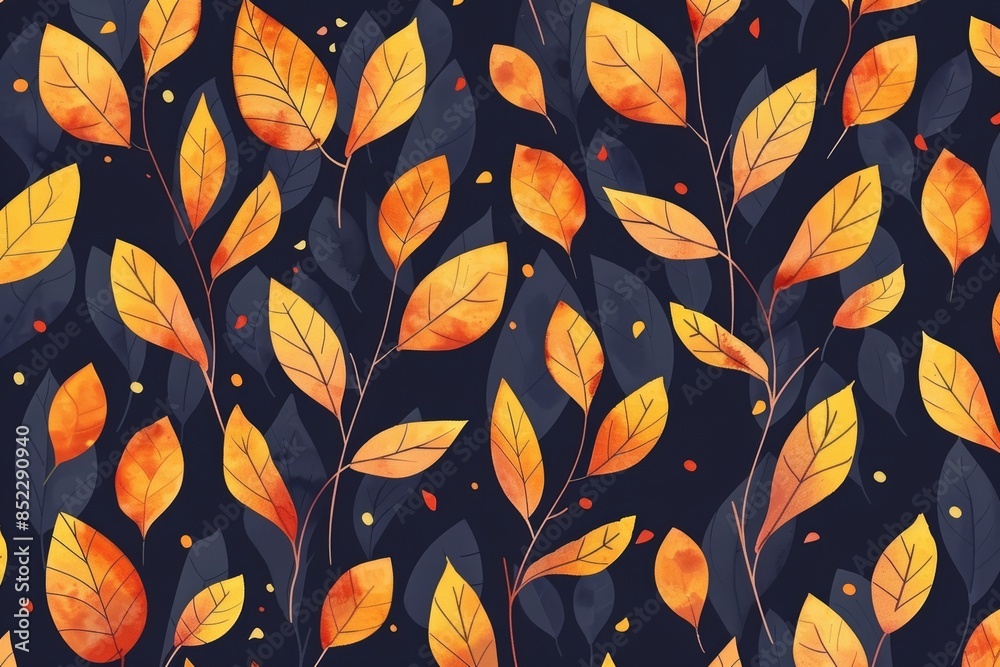 Autumn Leaves Watercolor Pattern Autumn Leaves Watercolor Pattern