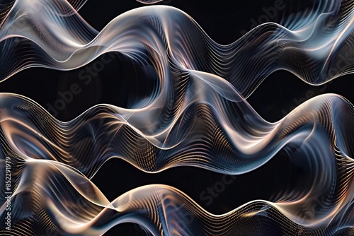 Pattern of waves and curves resembling sound frequencies