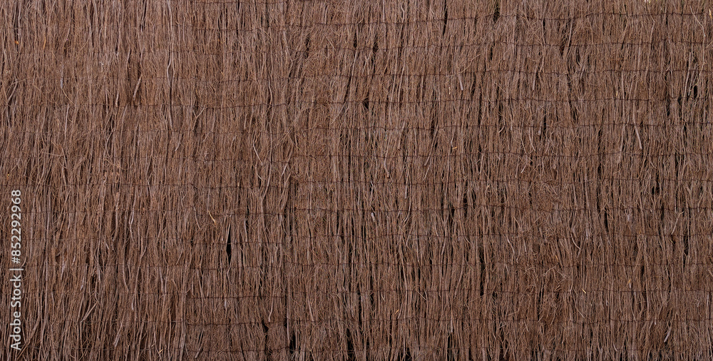 Ταπετσαρία Privacy fence with natural dark brown heather branches and sticks for house walls, gardens and plot division texture or background