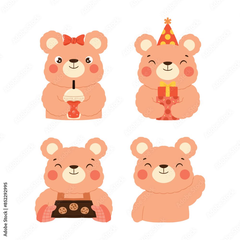Adorable Bear doing Daily Activity Adorable Bear doing Daily Activity