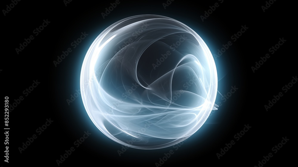 Fototapeta premium Abstract Glowing Orb with Ethereal Light and Blue Energy Patterns