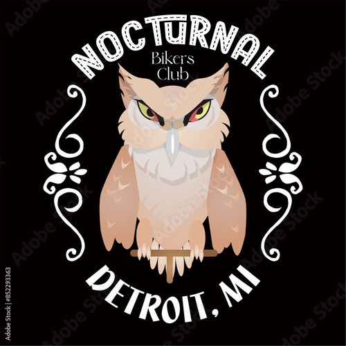 Nocturnal Ainal Owl Theme Bikers Club Sign