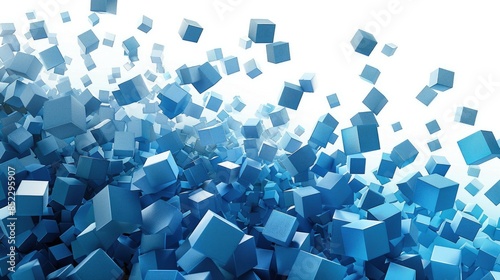 An abstract array of blue cubes creates a modern and dynamic background, perfect for tech and artistic projects. AIG53M