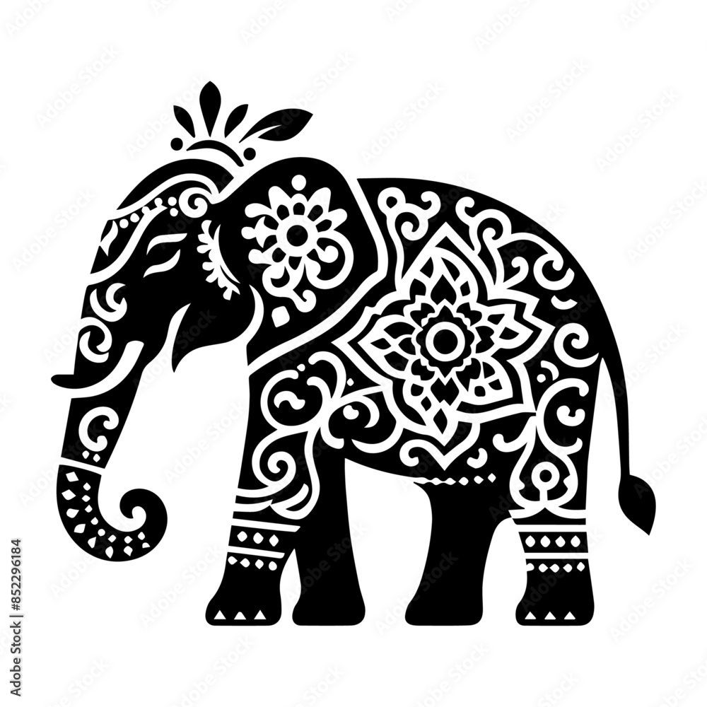 Fototapeta premium Elephant design silhouette vector art work illustration Ai , JPEG & EPS File
