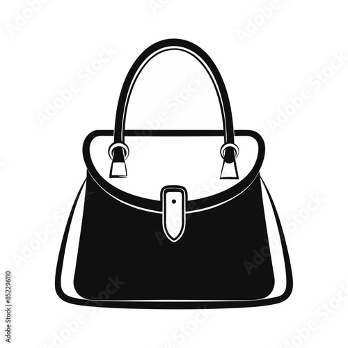 Handbag line art silhouette design, beg desig, line art design 