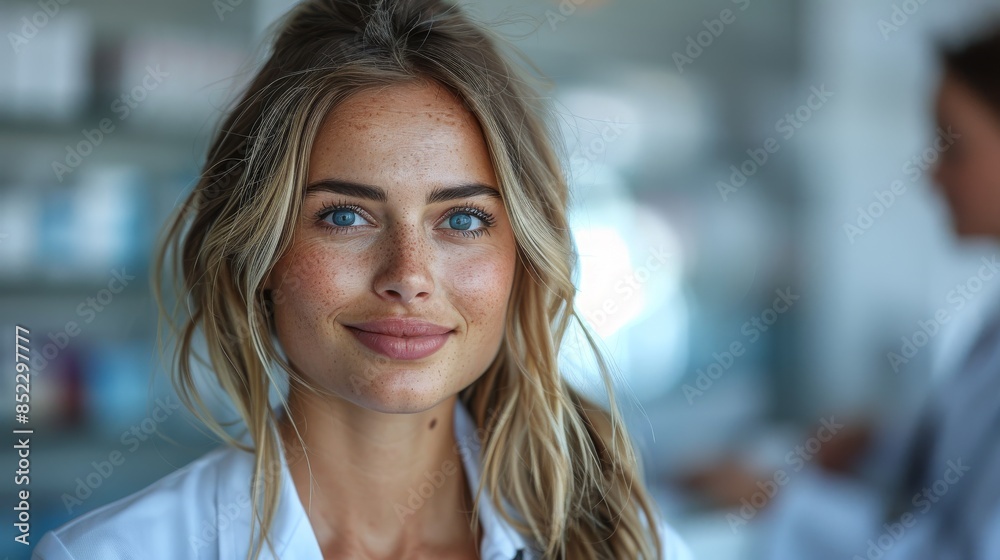 Communication at the Pharmacy Counter - Professional Advice for a 50-Year-Old Woman from a Friendly Pharmacist in Realistic Setting Communication at the Pharmacy Counter - Professional Advice for a 50-Year-Old Woman from a Friendly Pharmacist in Realistic Setting