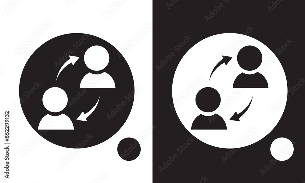 People transfer icon. isolated on white and black background. EPS 10 People transfer icon. isolated on white and black background. EPS 10