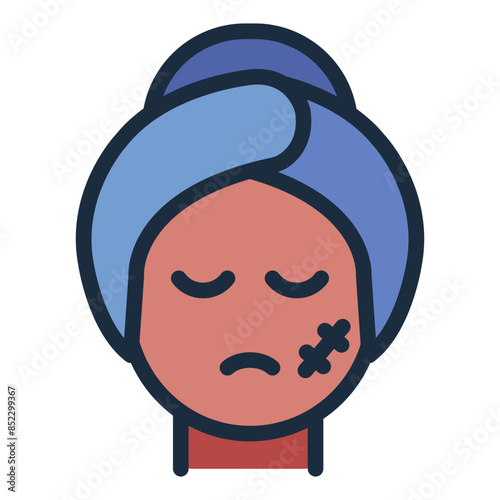 Scar at woman face icon