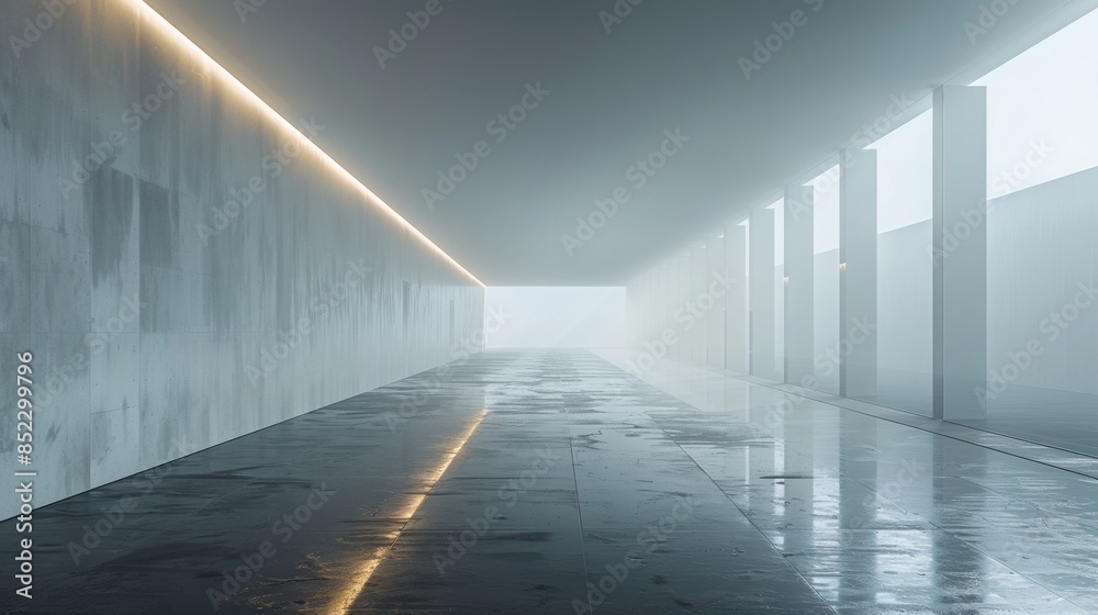 empty modern art museum wall