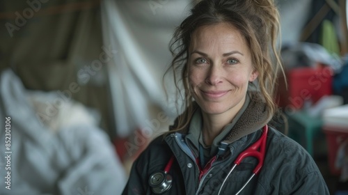 Compassionate Doctor Providing Healthcare Services at Homeless Shelter