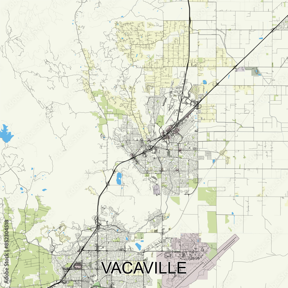 Fototapeta premium Vacaville, California, USA map poster art