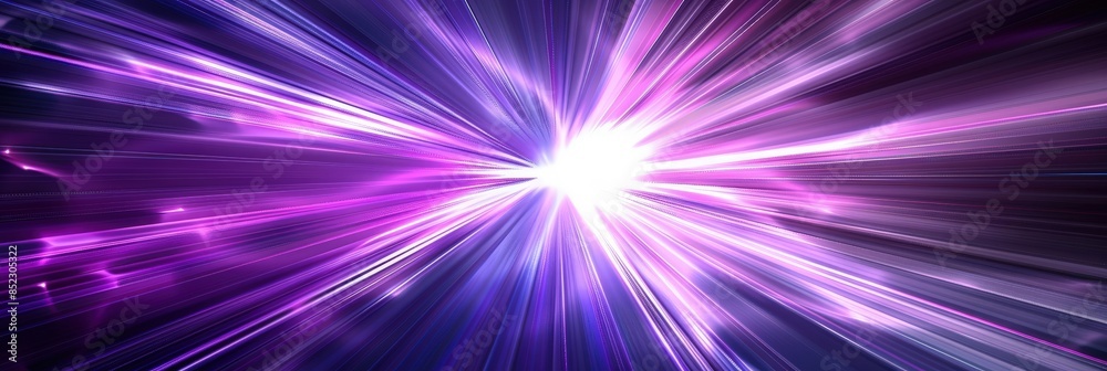 Abstract Purple and White Light Rays