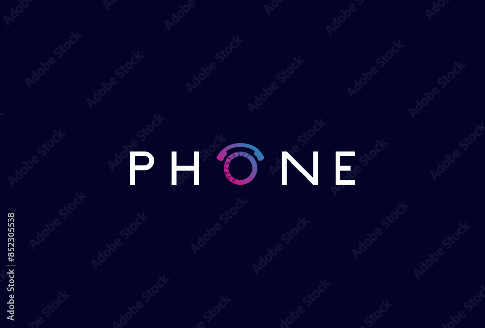 Phone Logo, letter O with phone icon combination in text Phone typography logo, vector illustration Phone Logo, letter O with phone icon combination in text Phone typography logo, vector illustration