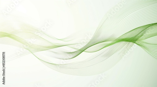 Green line wave abstract background