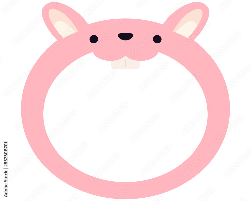 かわいい動物の見出しフレーム: ウサギ かわいい動物の見出しフレーム: ウサギ