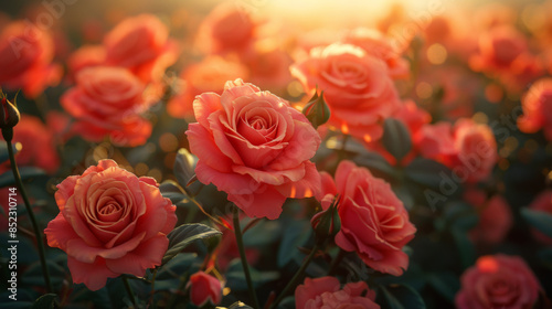 Natural red roses background © Matthew