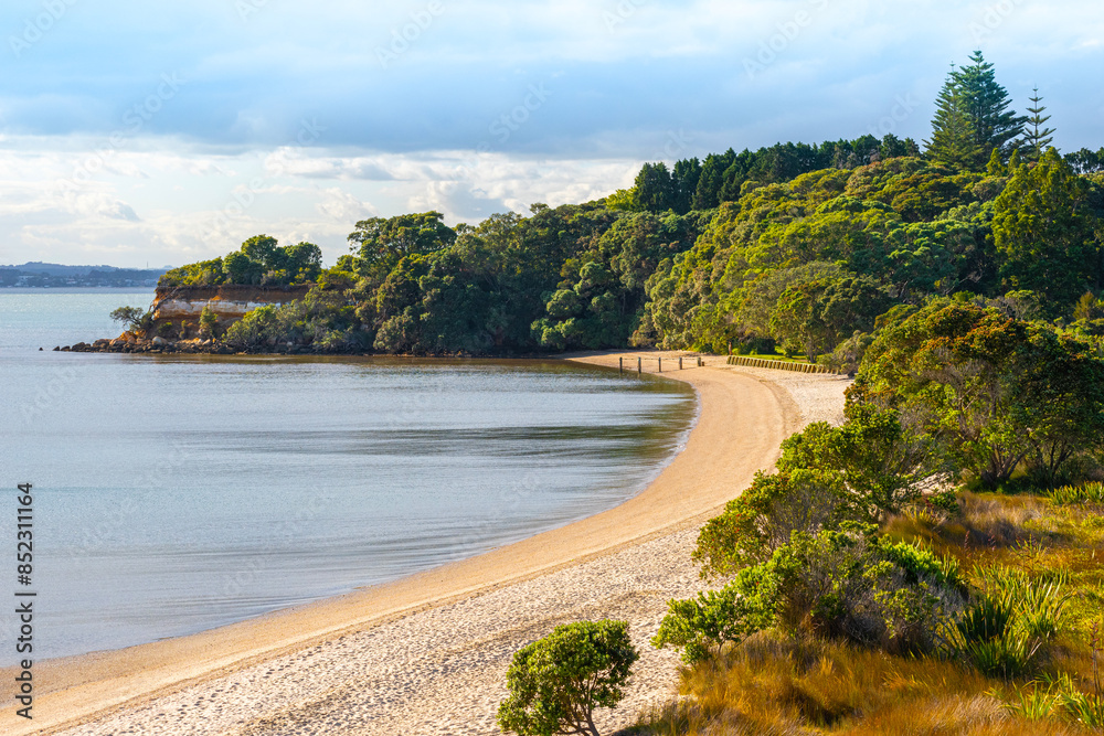 Landscape Scenery of Brooks Beach during Low Tide; Awhitu Regional Park, Auckland New Zealand