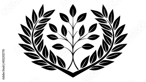 Laurel wreath on a white background, symbolizes victory and achievement.