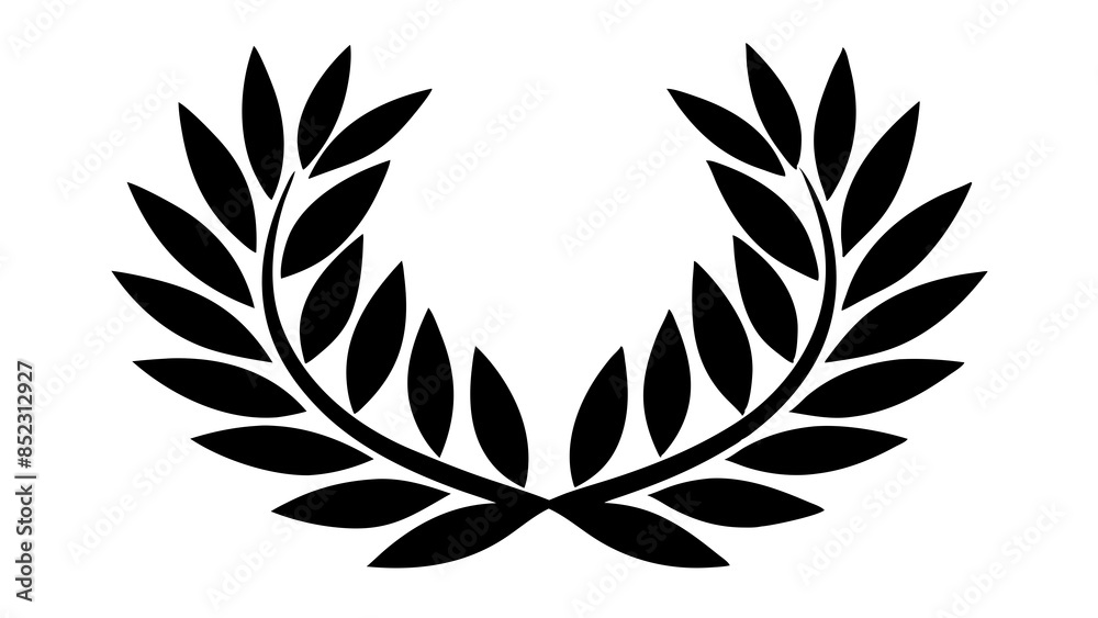 Laurel wreath on a white background, symbolizes victory and achievement. Laurel wreath on a white background, symbolizes victory and achievement.