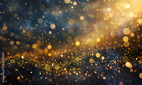 Happy new year background Shimmering golden