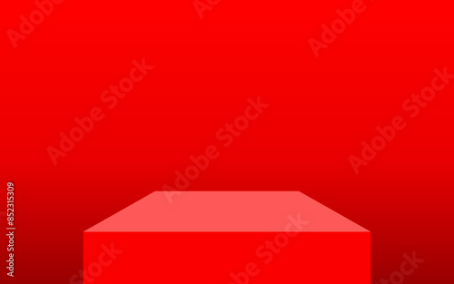 Red Podium banner, studios, promoted product, advertisement, luxury, premium , stage 
