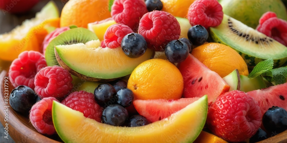 Fresh Fruit Salad with Berries and Melon Fresh Fruit Salad with Berries and Melon