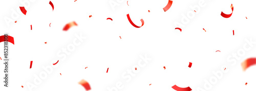 Red confetti isolated. vector illustration, holiday, birthday.	