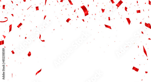 Red confetti border frame repeat pattern. Great for a birthday party or an event celebration invitation or decor.