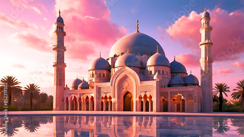 Photo of a charming mosque with beautiful architecture photo
