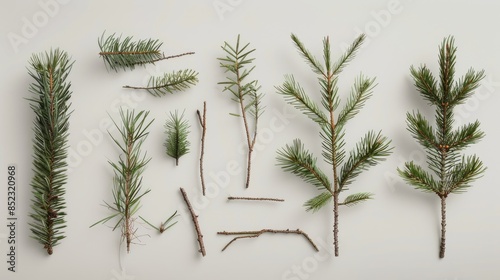 A collection of pine tree branches