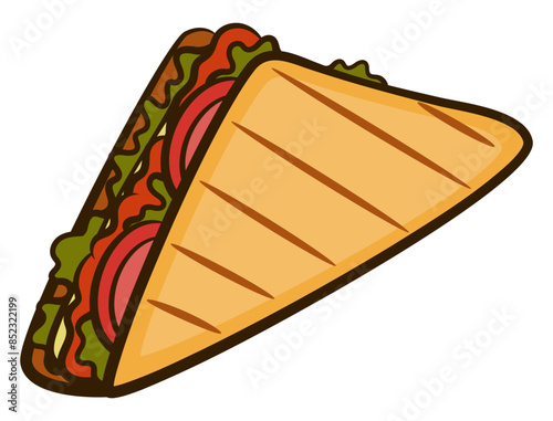 Club Sandwich Slice cartoon characters. Best for sticker, logo, menu, and mascot for franchise business restaurant