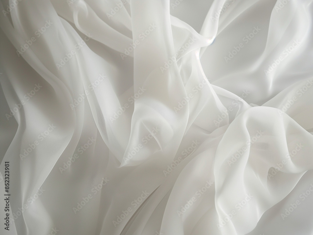 Delicate White Chiffon: Bridal Fabric in Motion - Close-Up Detail, Minimalist Backdrop - Elegant Wedding Textures - Light and Flowing Visuals - Stunning Bridal Photography Delicate White Chiffon: Bridal Fabric in Motion - Close-Up Detail, Minimalist Backdrop - Elegant Wedding Textures - Light and Flowing Visuals - Stunning Bridal Photography