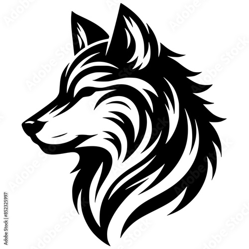 Silueta de cabeza de lobo