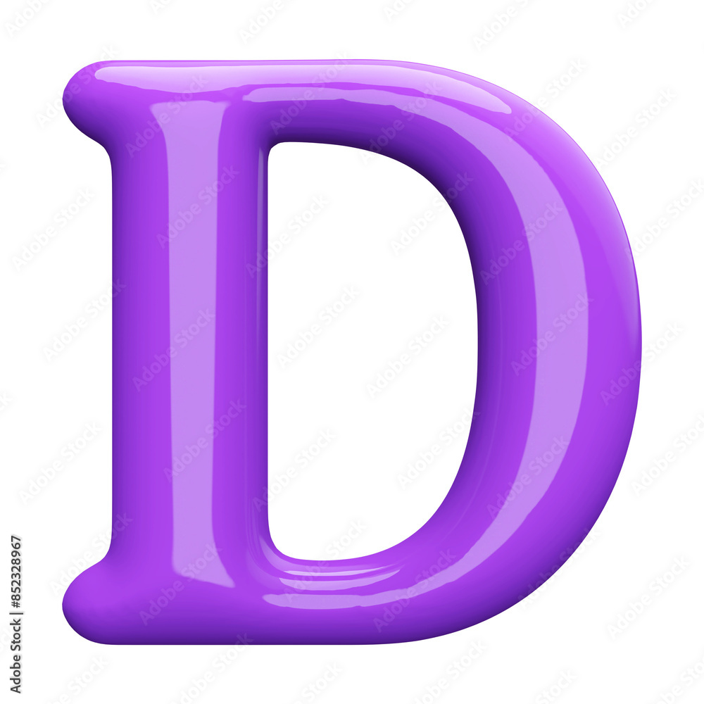 Purple 3D Font Letter D uppercase Purple 3D Font Letter D uppercase
