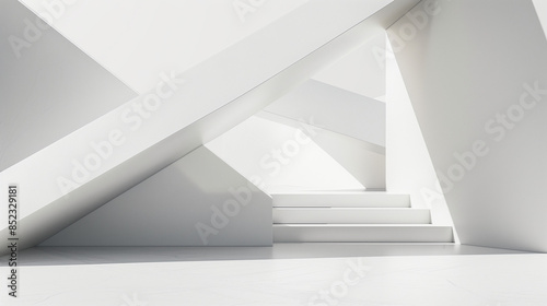 Minimalist Abstract Architecture: A Striking Desktop Wallpaper of Clean Lines and Monochromatic Elegance