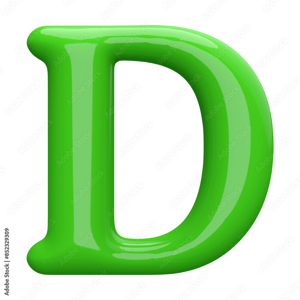 Green 3D Font Letter D uppercase Green 3D Font Letter D uppercase