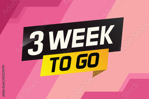 3 week to go word concept vector illustration and 3d style for use landing page, template, ui, web, mobile app, poster, banner, flyer, background, gift card, coupon

