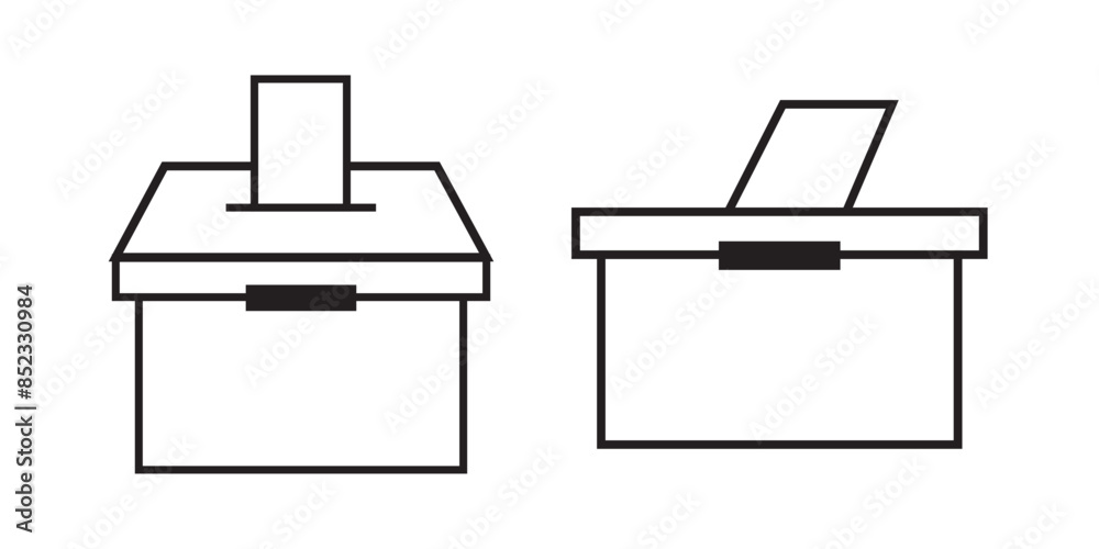 Hand voting ballot box icon, Election Vote concept, Vector illustration on white background Hand voting ballot box icon, Election Vote concept, Vector illustration on white background
